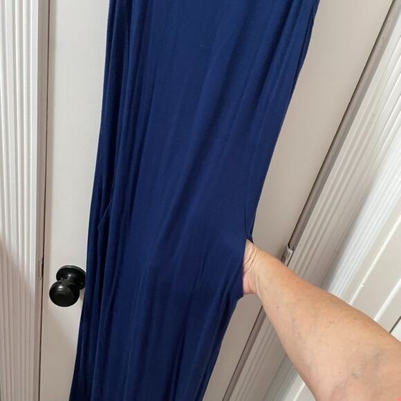 LuLu's Shield and Sword Navy Sleeveless Maxi Kangaroo Pocket Large USA Made - Picture 6 of 11